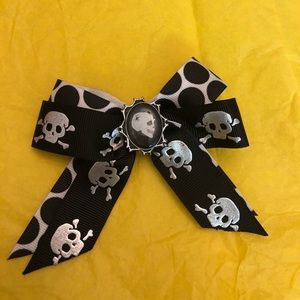 Skull bow hair clip $5 or 3 for $12